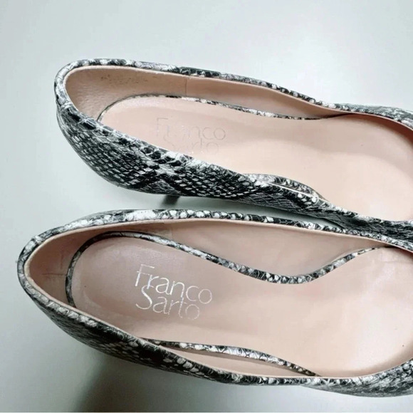 FRANCO SARTO Bellini  Pumps Snake Print Heel Pointed Toe Shoes - Picture 6 of 14
